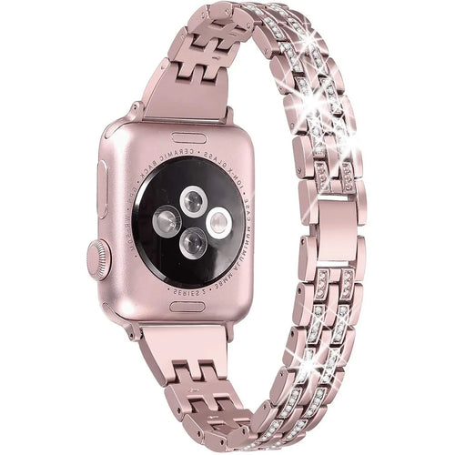 Bling Bands Compatible Apple Watch Band 38mm 40mm iWatch Series 3, Series 2, Series 1, Diamond Rhinestone Metal Jewelry Wristband Strap, Rose Gold pattanaustralia