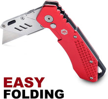 Load image into Gallery viewer, FC Folding Pocket Utility Knife - Heavy Duty Box Cutter with Holster, Quick Change Blades, Lock-Back Design
