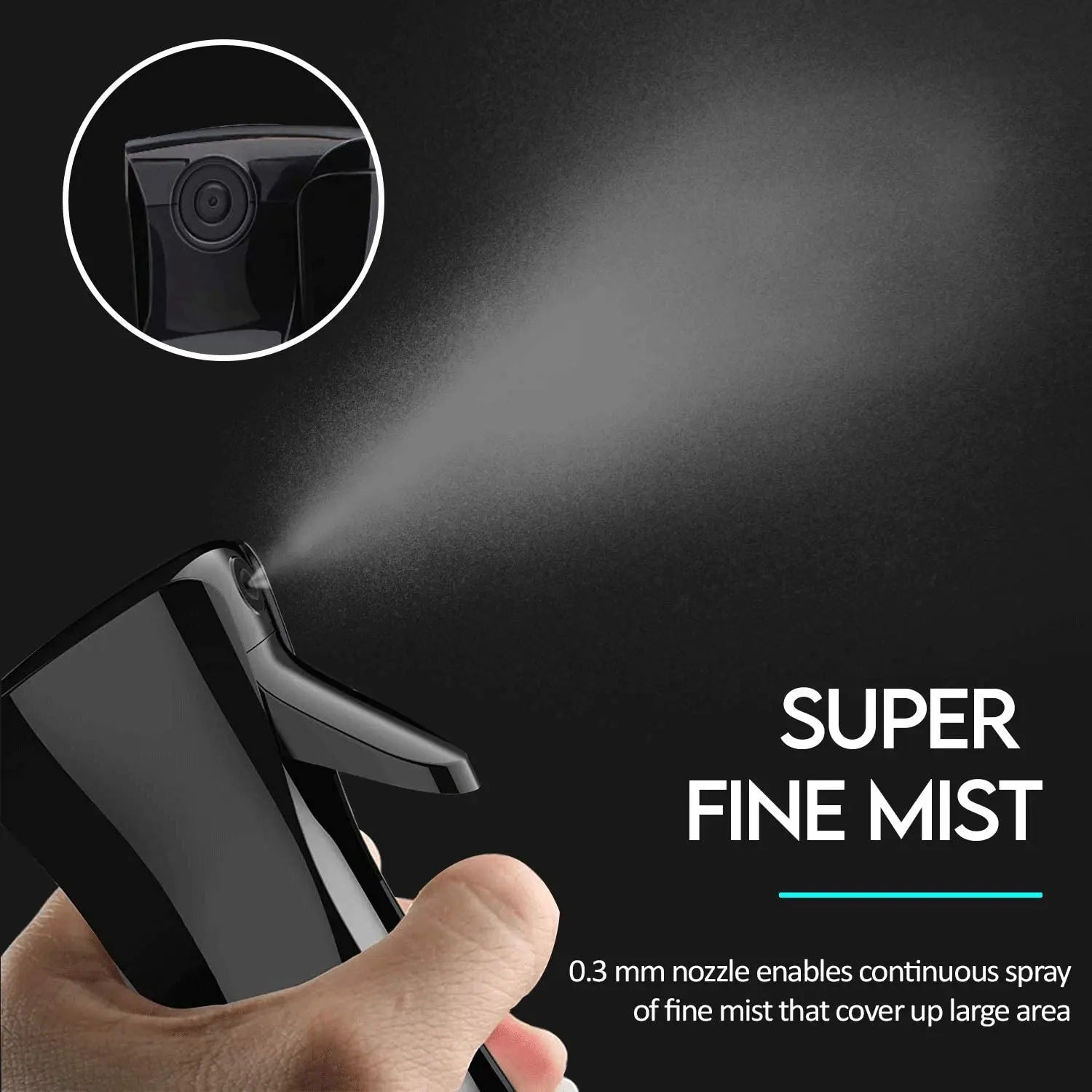 Swano Spray Bottle 200ML Black, for Cleaning, Hair Curling, Plants and Skin Care Pattan Australia