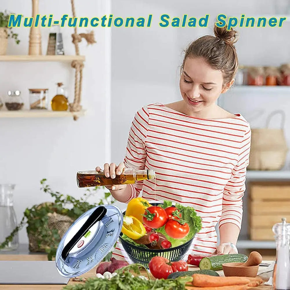 Salad Spinner Large Multifunctional 4.5 Quart Design BPA Free, Manual, Crank Handle & Locking Fruits and Vegetables Dryer Pattan Australia