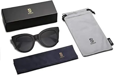 Retro Vintage Designer Cat eye Oversized Sunglasses for women black pattanaustralia