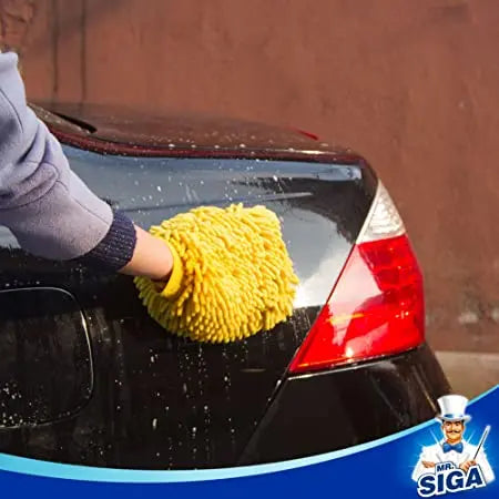 MR.SIGA Microfiber Car Wash Mitt, Pack of 2, Blue & Yellow Pattan Australia