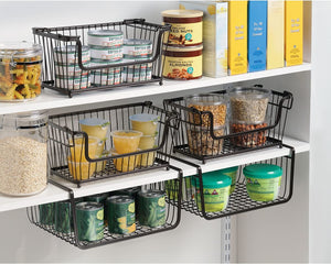 York Lyra Metal under Shelf Basket, Bronze