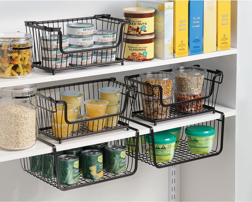 York Lyra Metal under Shelf Basket, Bronze