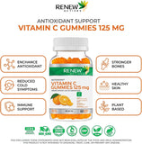 Vitamin C Gummies, (60 Count) 125MG, like Eating Fresh Oranges - Delicious Citrus Flavor, Immune Support Gummies Vitamins for Adults and Kids, Vitamin C Chewable, Vegan, Made in Canada