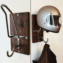 Load image into Gallery viewer, Motorcycle Helmet Rack and Jacket Hook, Wall Mount Helmet Display Rack Holder, Storage Hook Hanger Coat Organizer for Riding Accessories
