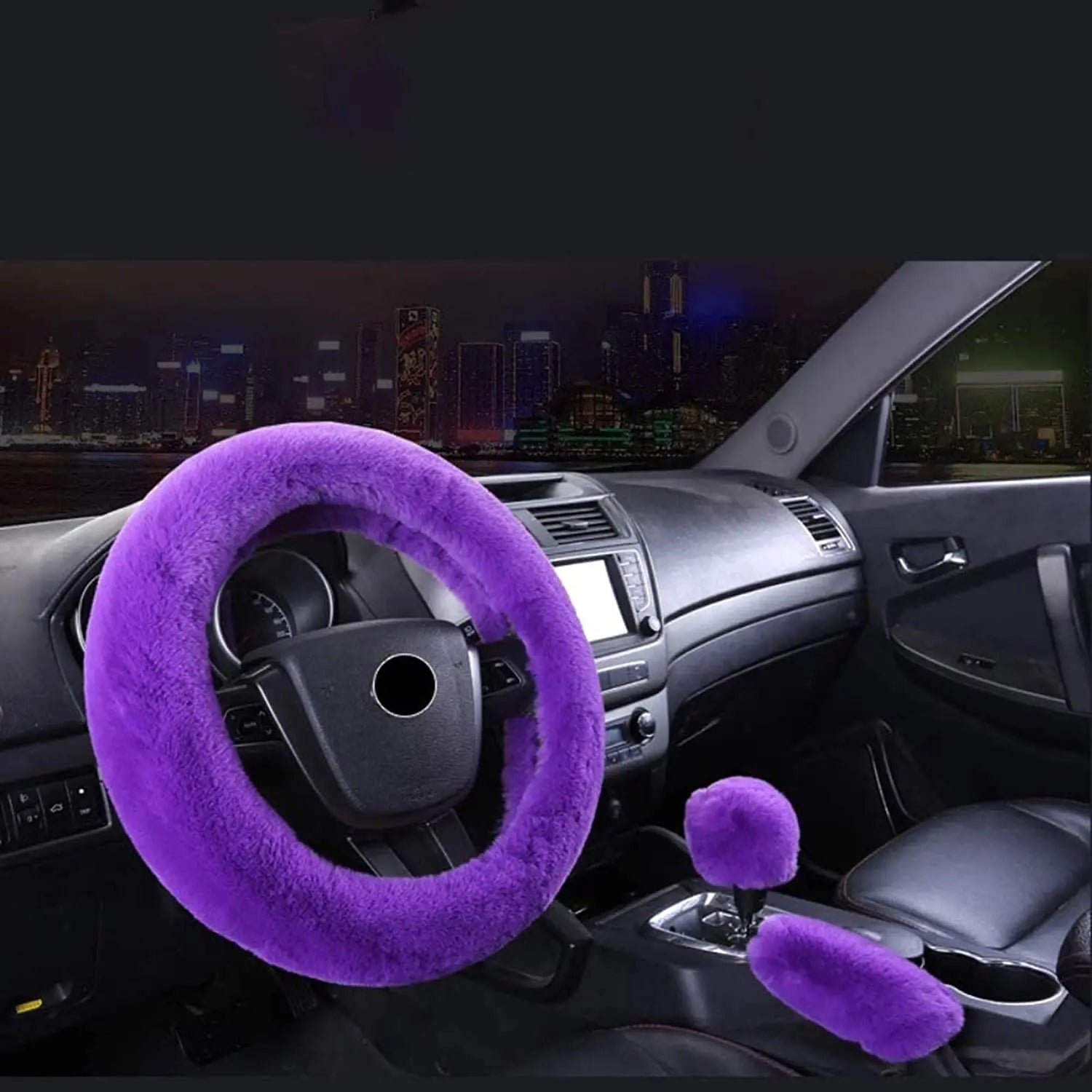 Non-Slip Elastic Steering Wheel Cover with Handbrake Cover Gear Shift Cover,Leopard Print Car Interior Accessories 15"1 Set 3 Pcs pattanaustralia