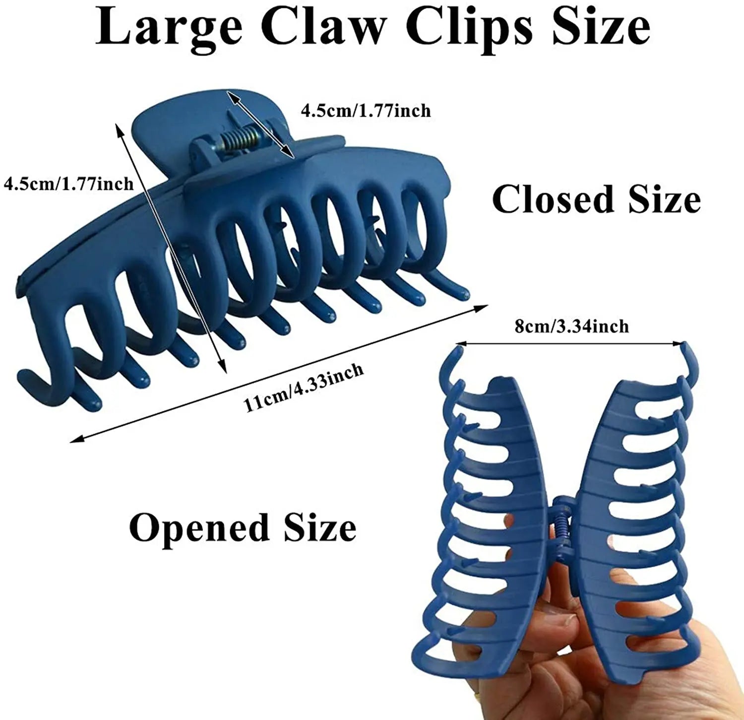 5 Pack Big, Nonslip Hair Claw Clips, Banana Matte Plastic Jaw Pattan Australia