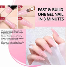 Load image into Gallery viewer, Poly Gel Nail Kit with Lamp, Pink Nude Glitter Colours Poly Nail Extension Gel Kit, Easy Quick Builder Gel with Rhinestone, Dual Forms, Complete Polygel Kit
