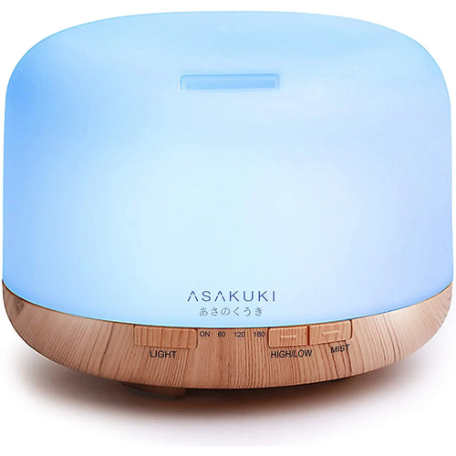 ASAKUKI 500ml Essential Oil Diffuser, 5 in 1 Ultrasonic Aromatherapy Fragrant Oil Vaporizer Humidifier, Timer and Auto-Off Safety Switch pattanaustralia