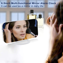 Load image into Gallery viewer, Digital Clock Large Display, LED, Electric Alarm Clock Mirror Surface for Makeup with Diming Mode, 3 Levels Brightness, Dual USB Ports White
