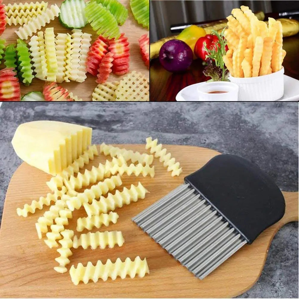 Stainless Steel Crinkle Wavy Chopper Potato French Fry Cutter Pattan Australia