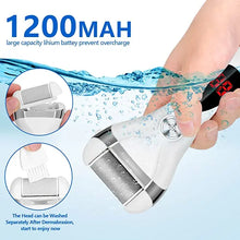 Load image into Gallery viewer, Electric Foot Callus Remover Kit, Elmchee Rechargeable callous removers 3 Grinding Heads Portable Waterproof foot file, Professional Pedicure Tools Feet Care for Dead, Hard Cracked Dry Skin
