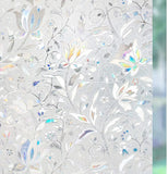 RABBITGOO 3D Decorative Window Films Privacy Static Cling Glass Window Film Non-Adhesive Heat Control Anti UV Flower Patten for Home Kitchen Bedroom pattanaustralia