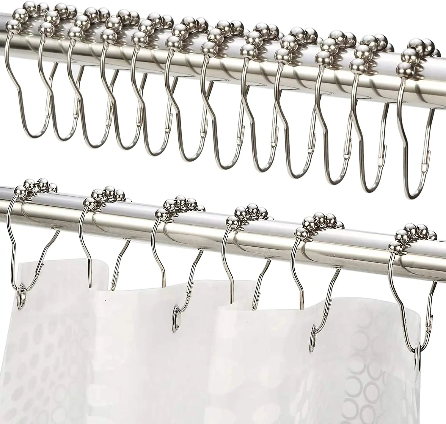 Amazer Rustproof, Nickel polished, Stainless Steel Shower Curtain Hooks, Set of 12 Pattan Australia