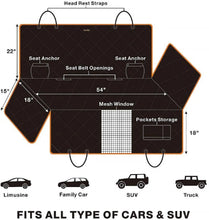 Load image into Gallery viewer, Dog car Seat Cover Waterproof  View Mesh &amp; Side Flaps &amp; Dog Seat Belt
