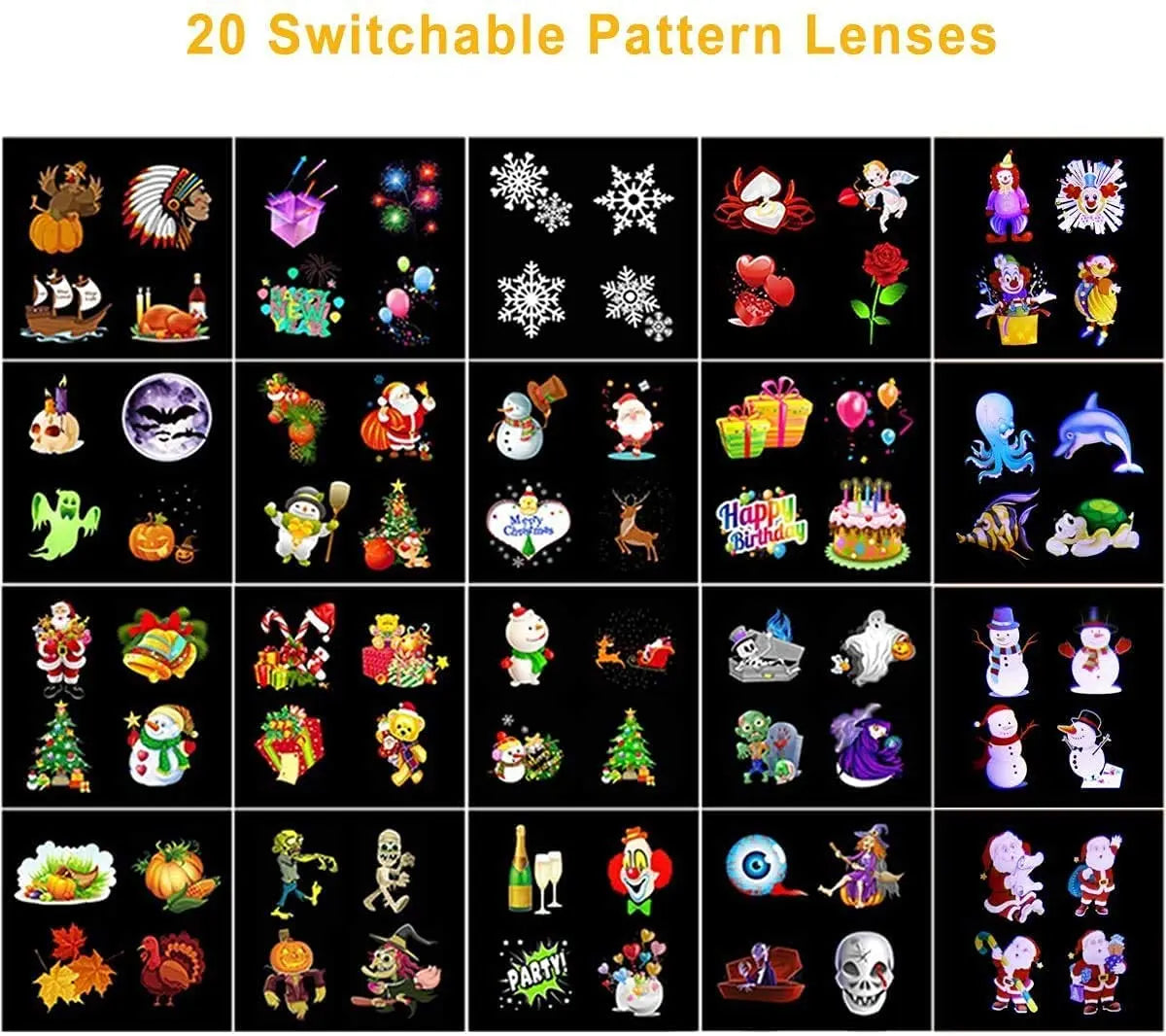 ALED LIGHT Outdoor Decoration Projector Light with Remote Control and 20 Pattern Slides Waterproof Pattan Australia