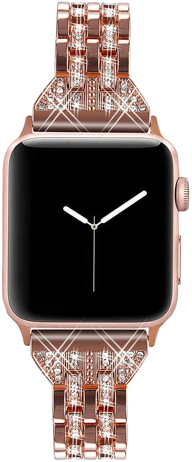 VIQIV Bling Bands for Compatible Apple Watch Band 38mm 40mm 42mm 44mm iWatch Series  Womens Elegant Slim Crystal Diamond Jewelry Metal Wristband Strap pattanaustralia