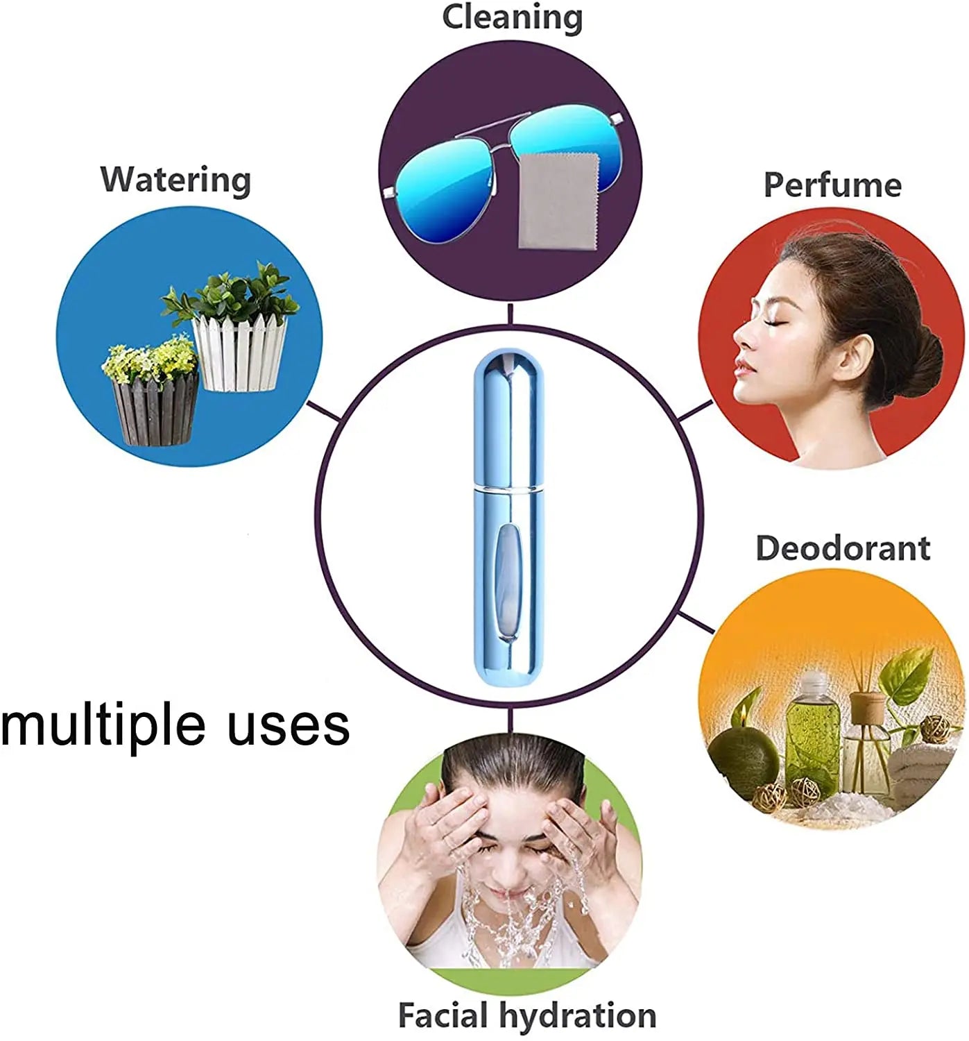 3 Pcs Spray, Perfume, Aftershave Atomiser Bottles Portable, Refillable Bottles 5ml Pattan Australia