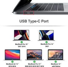 Load image into Gallery viewer, Silicone Port Plugs Cover Set Dust Cups for MacBook Black
