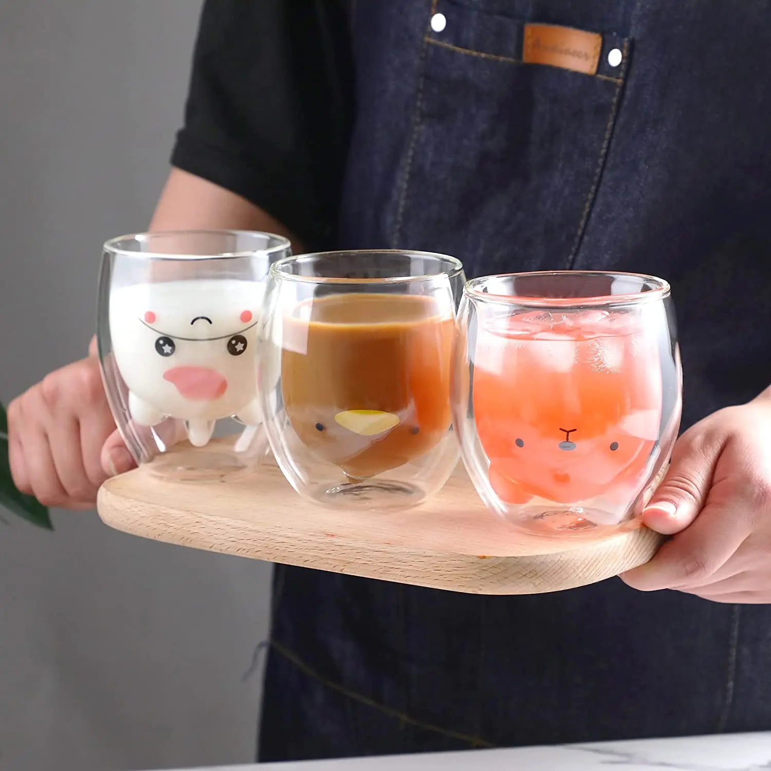 cute mugs  Double Wall Insulated Glasses Cup, Best for  Office and Personal use , Birthday gift (Bear) pattanaustralia