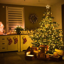 Load image into Gallery viewer, Christmas Tree Ornament Lighted  10 Inches Glitter Xmas Star with 30 White LED Lights
