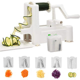 Premium 5 Blade Zucchini and Vegetable Spiral Slicer, Heavy Duty Suction Base with Cleaning Brush, Blade Storage Pattan Australia