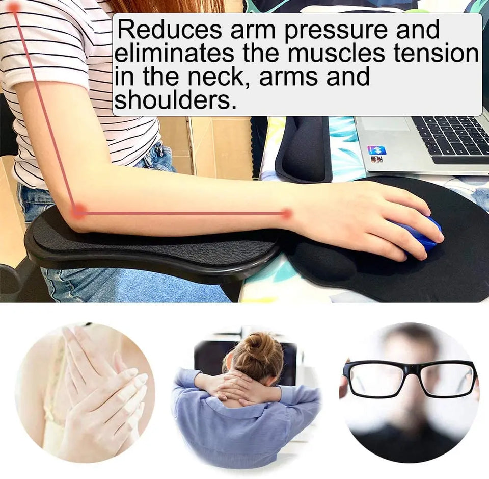 Pattan australia Computer Adjustable Arm Rest for Desk, Ergonomic Wrist Support, Extender for Table, Office, Chair, Desk, Black pattanaustralia