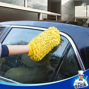 MR.SIGA Microfiber Car Wash Mitt, Pack of 2, Blue & Yellow Pattan Australia