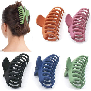 5 Pack Big, Nonslip Hair Claw Clips, Banana Matte Plastic Jaw Pattan Australia