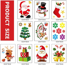 Load image into Gallery viewer, Miss Rui 10 Sheets Christmas Window Stickers, Snowflakes, Reindeer, Santa Claus Static Clings for Decoration

