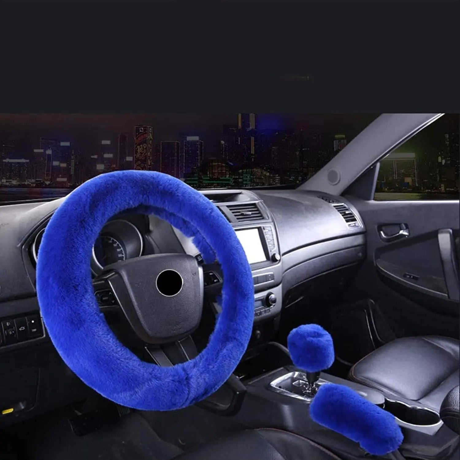 Non-Slip Elastic Steering Wheel Cover with Handbrake Cover Gear Shift Cover,Leopard Print Car Interior Accessories 15"1 Set 3 Pcs pattanaustralia