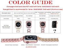 Load image into Gallery viewer, Bling Bands Compatible Apple Watch Band 38mm 40mm iWatch Series 3, Series 2, Series 1, Diamond Rhinestone Metal Jewelry Wristband Strap, Rose Gold
