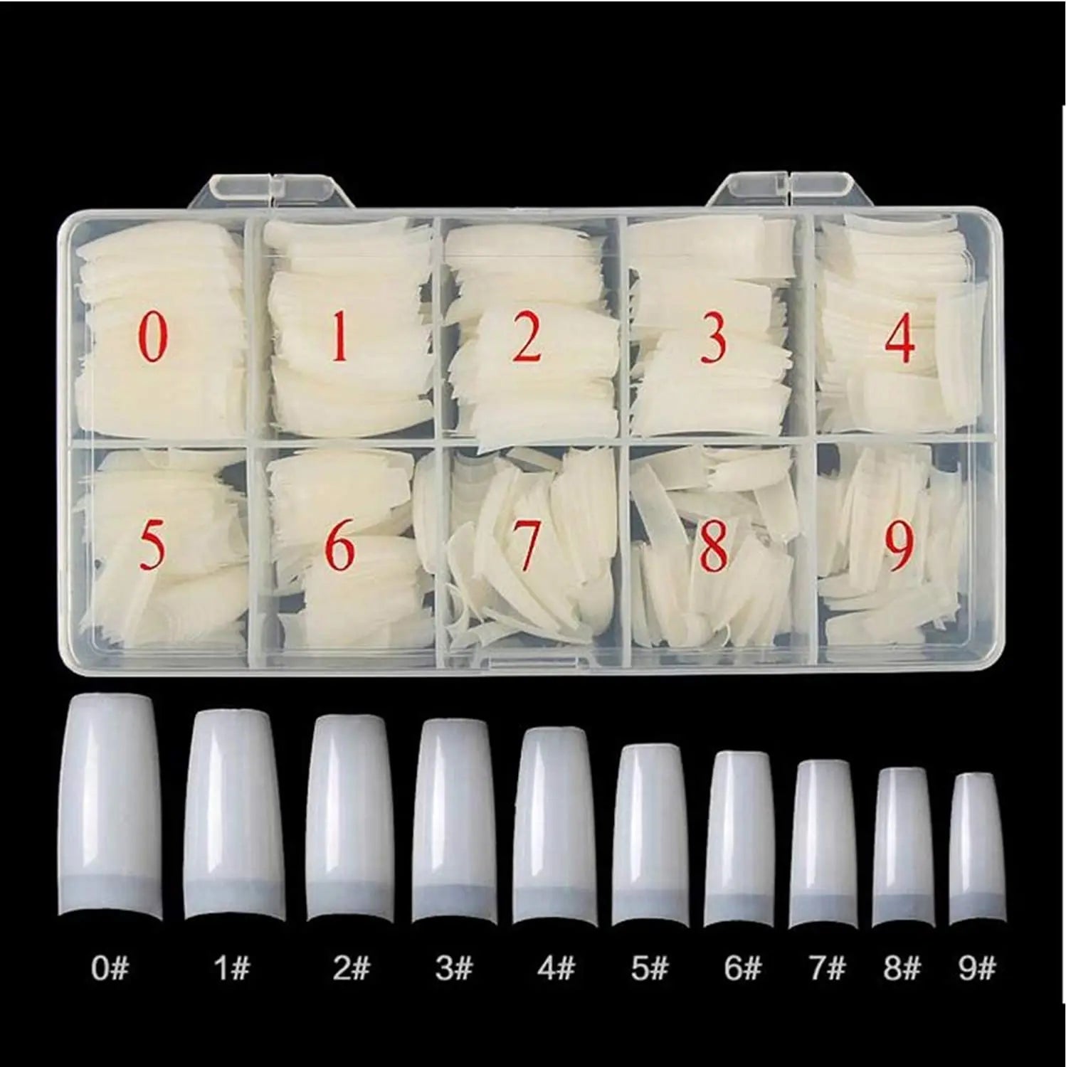500Pcs  French False Nails, Fake Nail Tips 10 different sizes DIY kit pattanaustralia