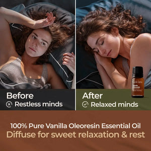 Pure Vanilla Essential Oil for Diffuser - 100% Therapeutic Grade Vanilla Oleoresin Essential Oil - Vanilla Essential Oil for Skin - Undiluted Long Lasting Vanilla Oil Perfume (10Ml)