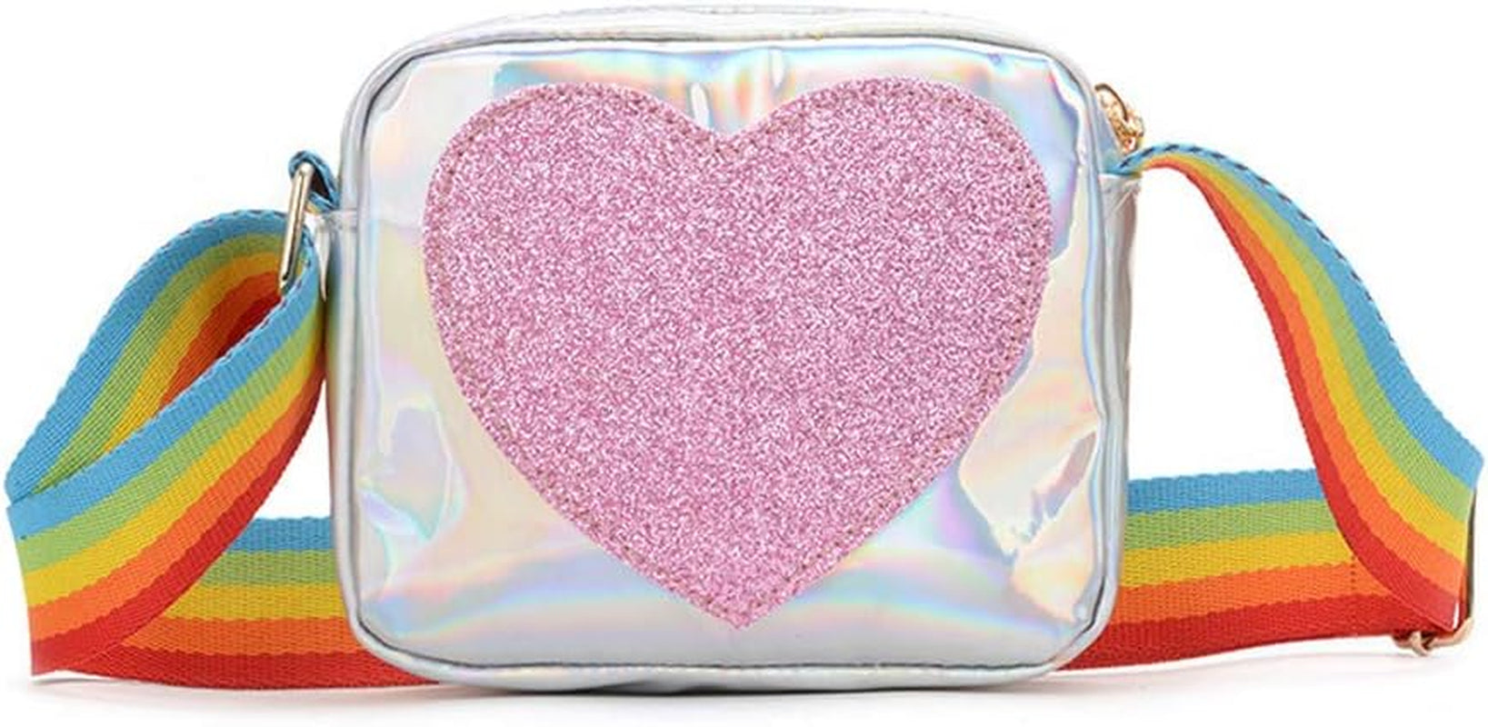 Kids Toddler Crossbody Bag Handbag Purse for Little Girls Princess Small Silver
