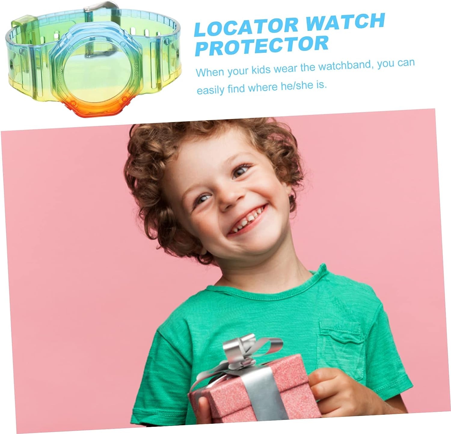 2Pcs Tracker Case Aplee Watch Appletag Aplple Watch Bands Wristband for Kids A- Air-Tag Holder Air-Tag Watch Band Kids Watch Cover Semi-Transparent Bracelet Holder Child Label