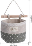 4Pcs Wall Hanging Organizer Bag Lace Trim Wall Storage Container Bags (Purple& Green& Coffee& Pink)