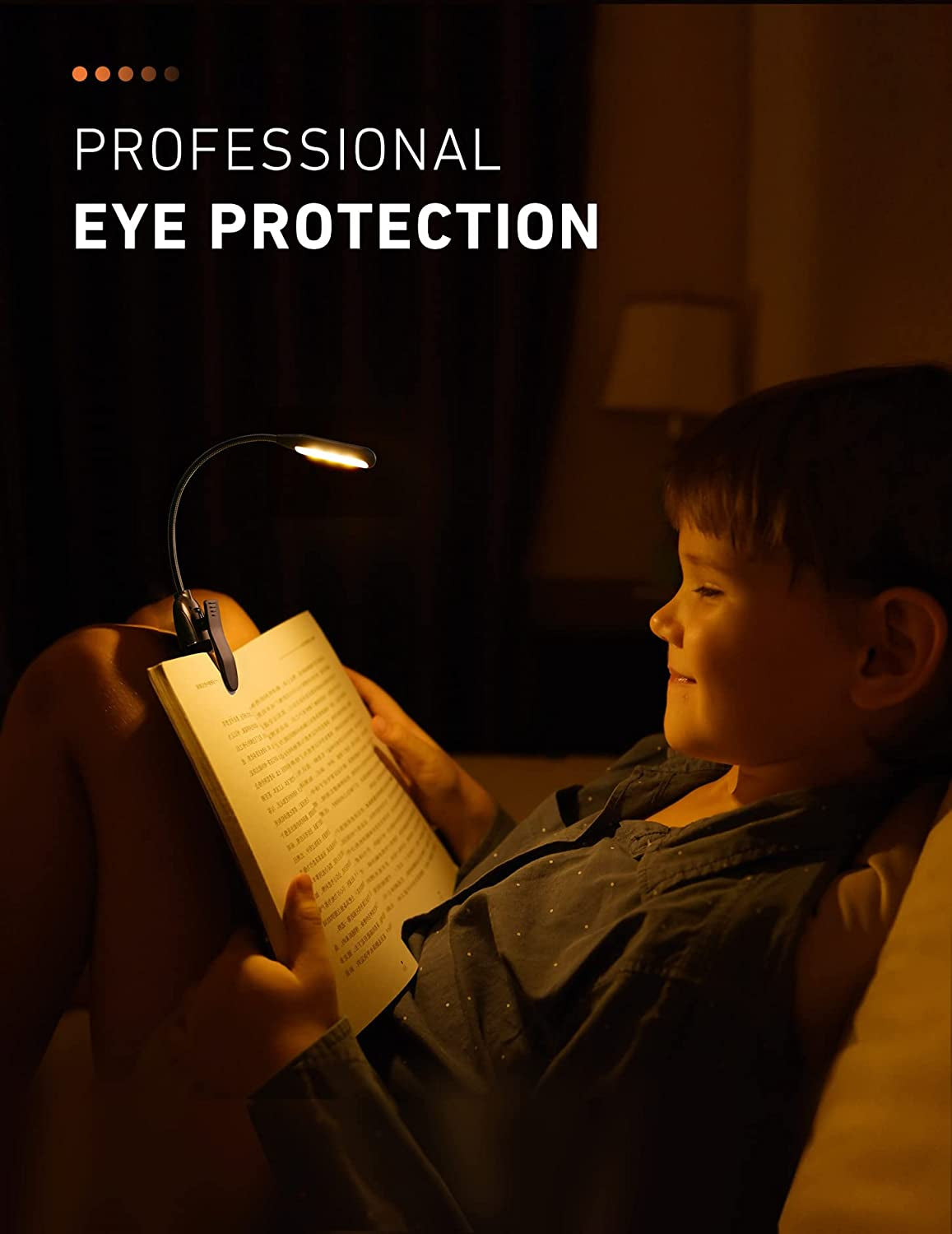 Book Light for Reading in Bed, 3 Brightness Levels × 3 Color Temperatures, 70 Hours Runtime Rechargeable Book Light Clip On, 1.3 Oz Lightweight Small Book Reading Light for Reading in Bed