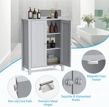 Load image into Gallery viewer, Bathroom Floor Storage Cabinet, Free Standing Storage Organizer, with Double Door, Adjustable Shelf, Modern Home Furniture, 60Cm X 30Cm X 80Cm (Grey)
