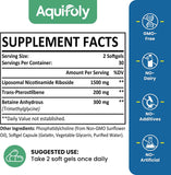 2000 MG Complex Liposomal Nicotinamide Riboside Supplement,Maximum Absorption,Superior to NMN Nad,With TMG and Pterostilbene for Boosting Nad+,Cellular Energy,Healthy Aging,60 Softgels,1