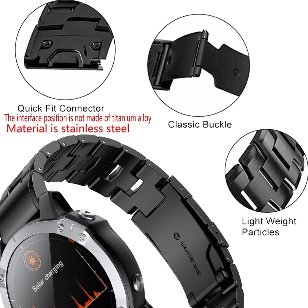 22 26Mm Titanium Alloy Metal Quick Release Watchband Straps for Garmin Fenix 7 7X 6 6X Pro 5 5X plus Instinct 2 Easyfit Bracelet