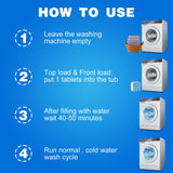 Washing Machine Cleaner Tablet, Solid Washing Machine Cleaner, Laundry Powder, Clean All Washing Machine Cleaner Front Loader, Deep Cleaning Remover with Triple Decontamination, Top Load for Bath Room Kitchen, Descaler Deep Remover Deodorant (30Pcs)