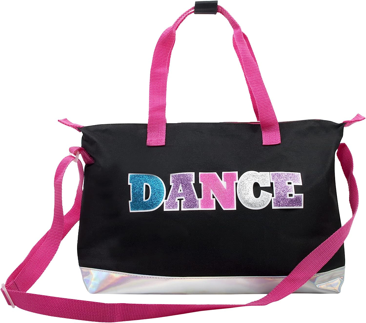 Over the Shoulder Dance Shoulder Garment Dance Bags for Girls, Teen Dancers, Costumes, Boys 14” Glitter Dance Workout Bag, Dance 2, One Size, Every Day