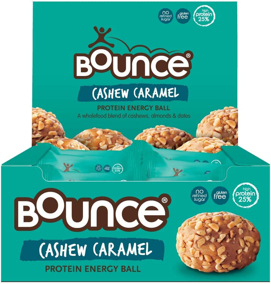 Cashew Caramel Protein Ball- Box of 12. High Protein Gluten Free Low Sugar Low Carb Healthy Snacks Better than Any Protein Bar! Snack Healthy with Our Protein Bars, Balls, Snacks & Powders