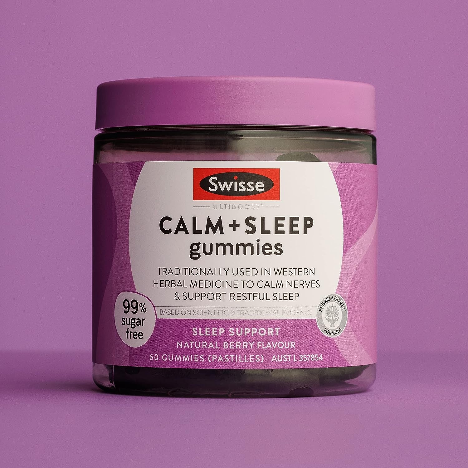 Swisse Ultiboost Calm + Sleep Gummies | Assists the Body in Coping with Stress | 60 Pack