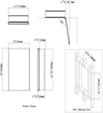 Aluminum Bathroom Medicine Cabinet with Framless Double Sided Mirror Door15 Inch X 24 Inch Recess or Surface Mount, Silver