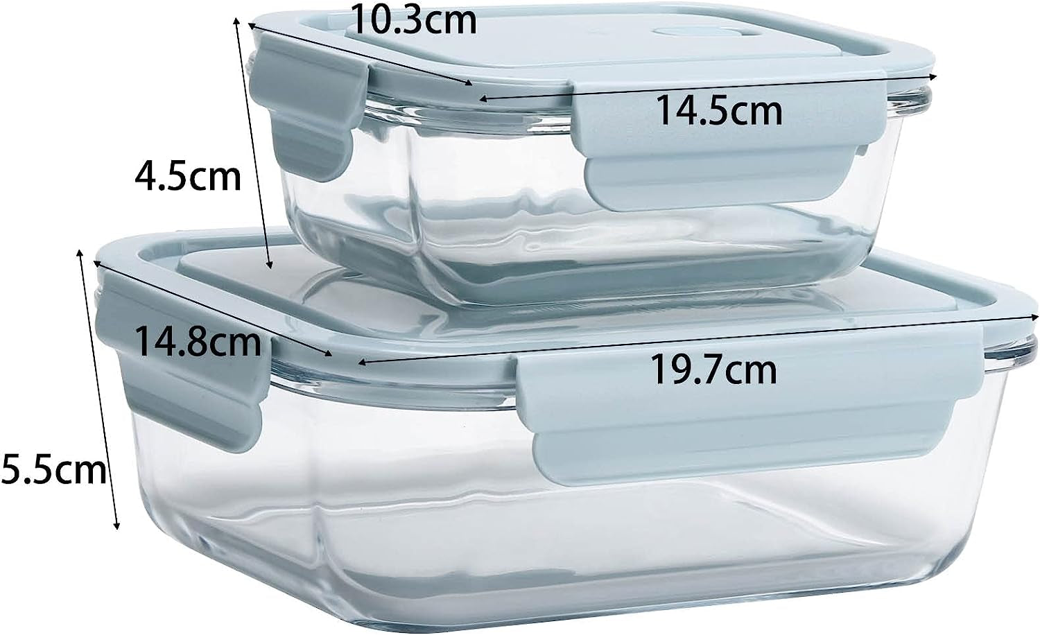 10 Pieces Glass Meal Prep Containers, Food Storage Containers with Lids Airtight, Glass Lunch Boxes, Microwave, Oven, Freezer and Dishwasher Safe 1040Ml and 410Ml