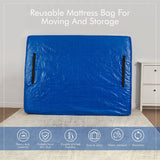 Mattress Bag with Handles for Moving and Storage - Queen Size - Extra Thick, Reusable, Waterproof Material - Strong Zipper (Blue, Queen)
