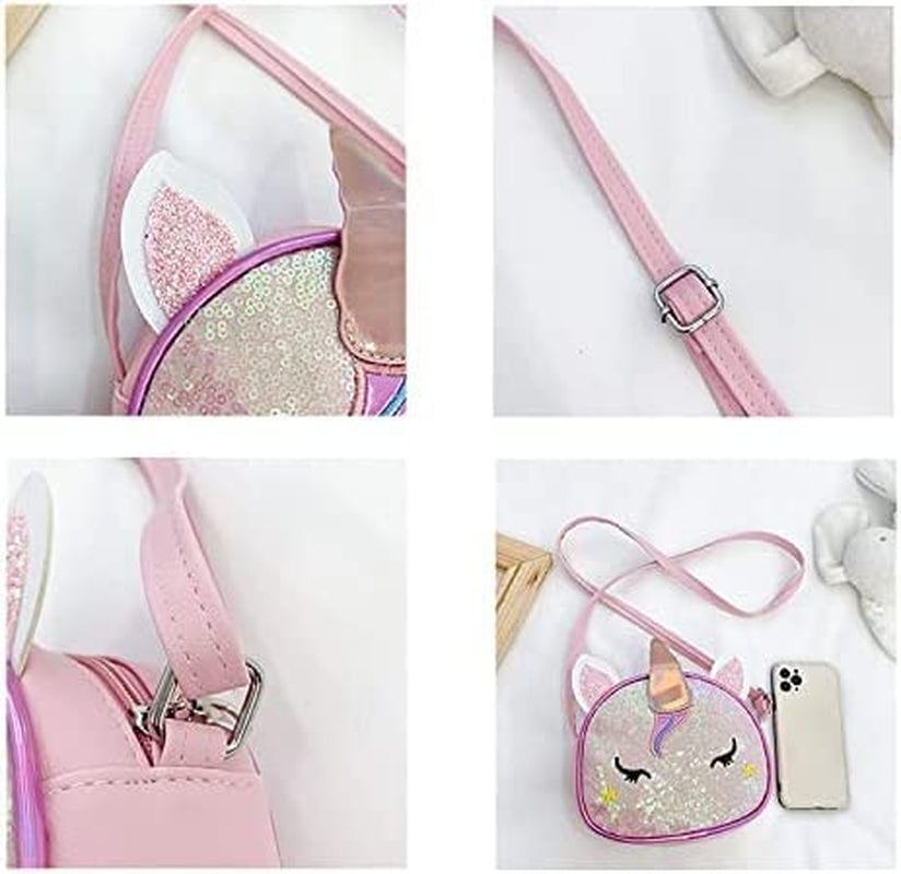 Girls Purse Unicorn Sequin Crossbody Bags for Little Girls Cute Purse for Teens